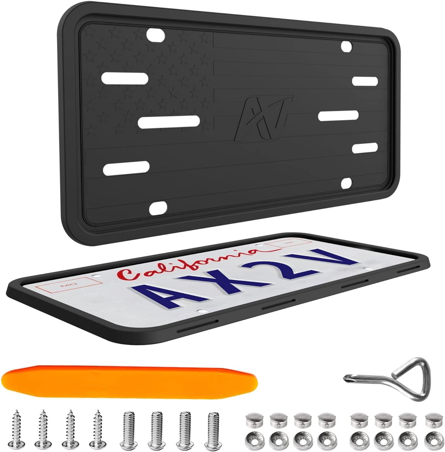  Anti Theft License Plate Frame- Black Silicone Car